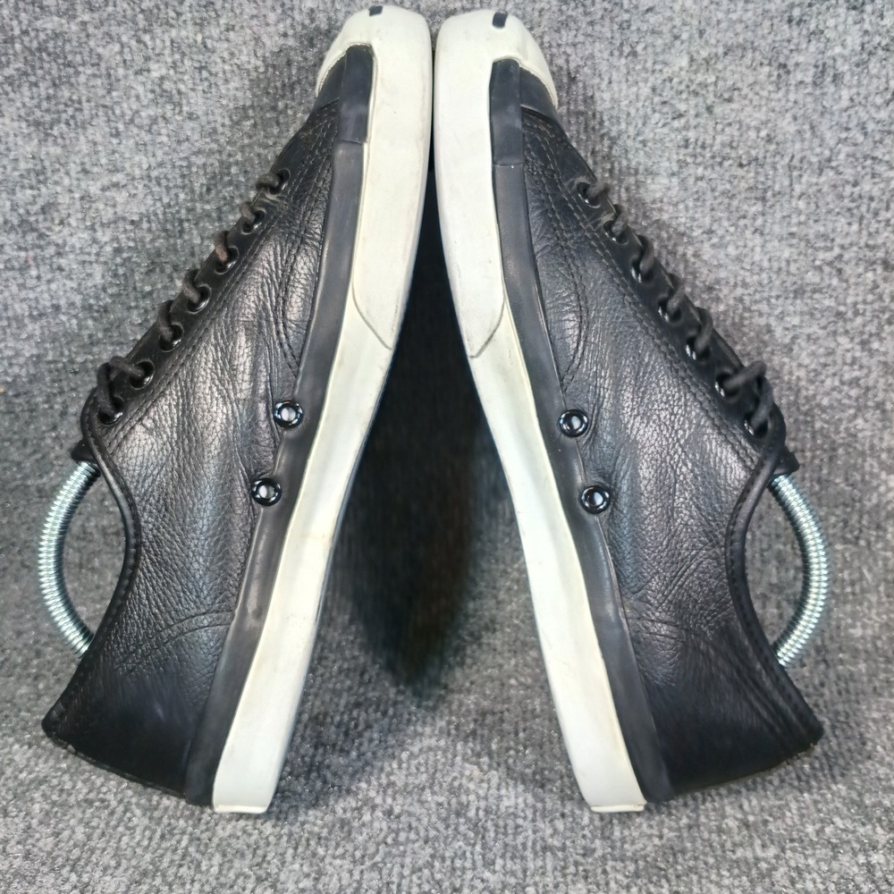 Converse Jack Purcell Sneakers Men Size 8.5 Black Leather Low Top 147574C - Picture 4 of 8